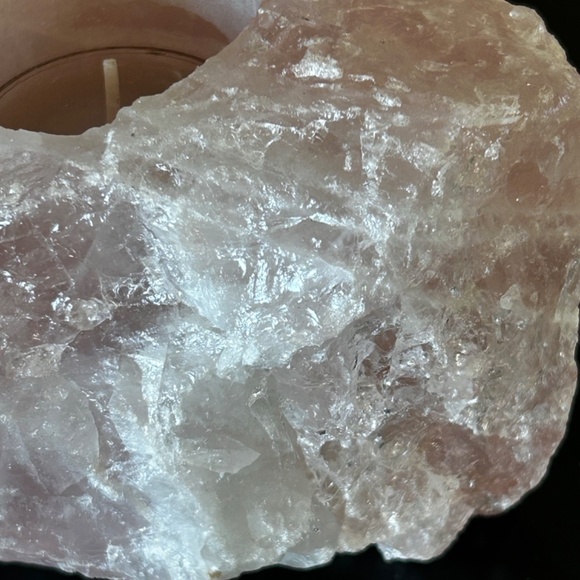 Raw Rose Quartz Tea Light Candle Holder From Brazil - Picture 11 of 14